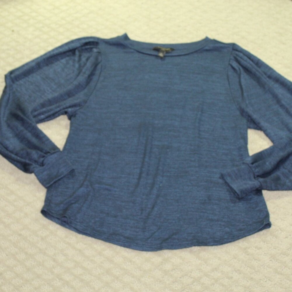 Banana Republic Women's Size S Navy Blue Luxespun Balloon Sleeve Blouse